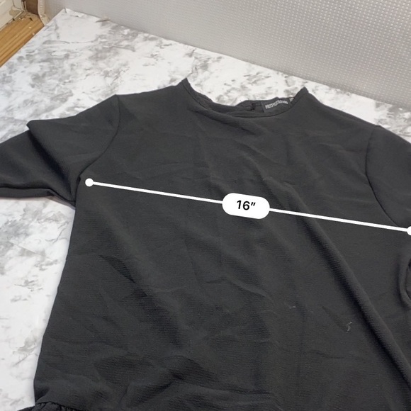 PrettyLittleThing Semi Sheer All Black Long Sleeve Ruffle Dress Size 4 Small - Picture 17 of 17